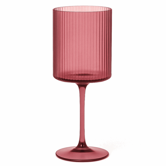 Malibu Plum - Ribbed Wine Glass - 17 oz