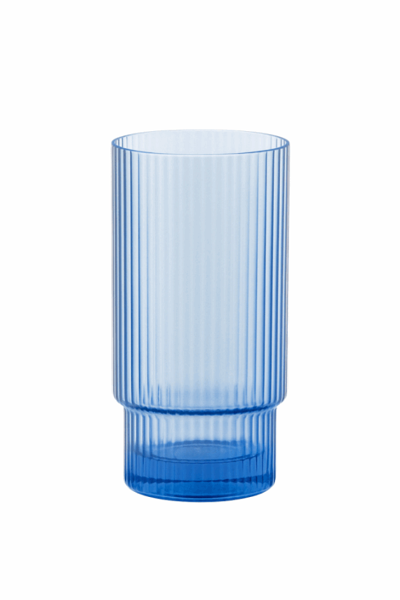 Malibu Blue - Ribbed Highball Glass - 13,5 oz