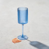 Malibu Blue Ribbed Wine Glass -  11 oz