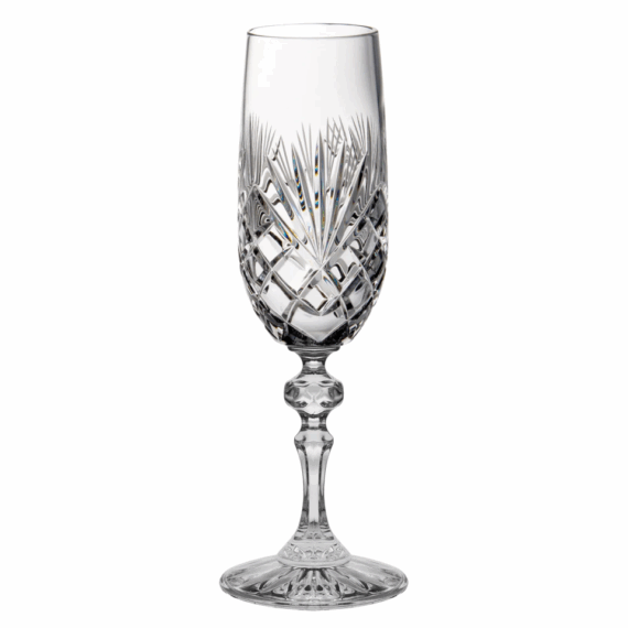 European Hand Cut Crystal - Champagne Flute 7 oz