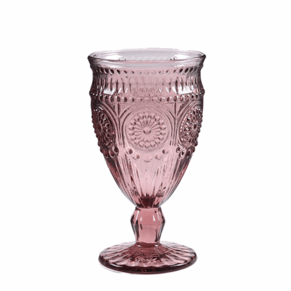 Vintage Style Pressed Glass Wine Goblet