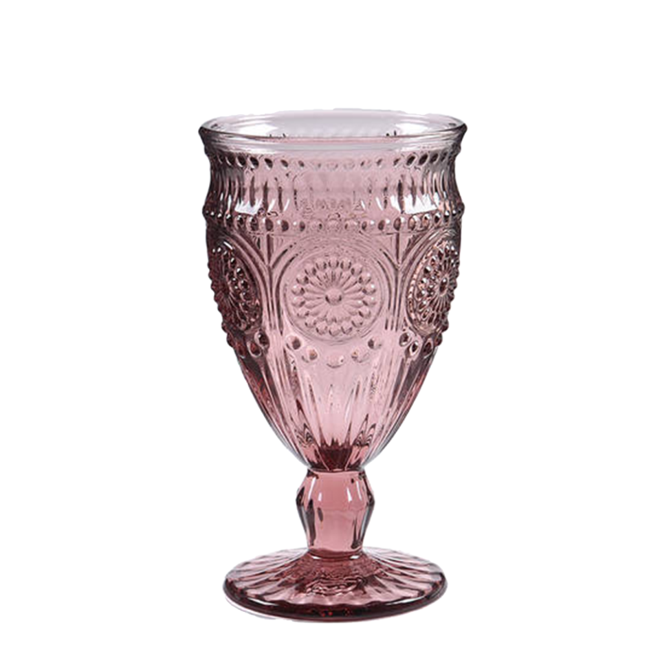 Vintage Style Pressed Glass Wine Goblet