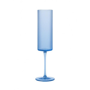 Malibu Blue - Ribbed Champagne Glass - 7 oz