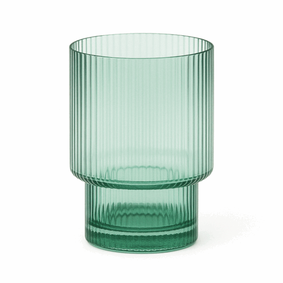 Malibu Green - Ribbed Rocks Glass - 11 oz