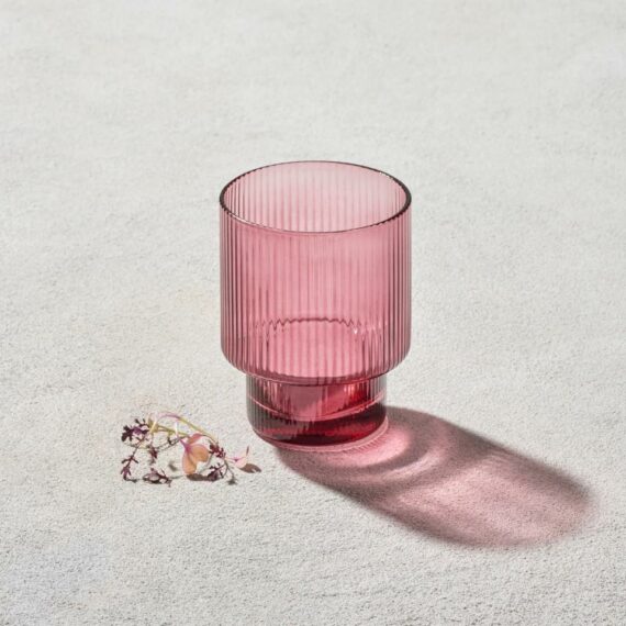 Malibu Plum Ribbed Rocks Glass, 11 oz