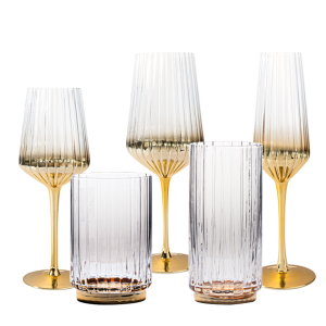 6. Elegant Gold Glass - Set  of 5