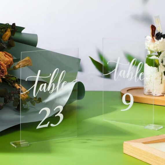 Clear Table Number Signs