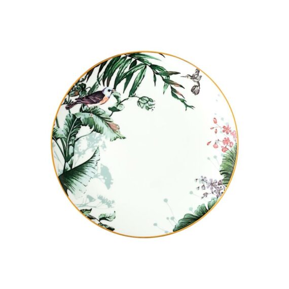 Vikko - Floral, Charger Plate, White and Gold, 12"