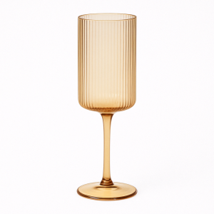 Malibu Amber Ribbed Wine Glass -  11 oz