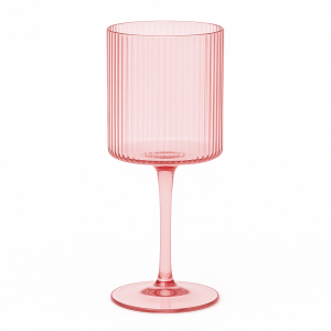 Malibu Blush Ribbed Wine Glass -  11 oz