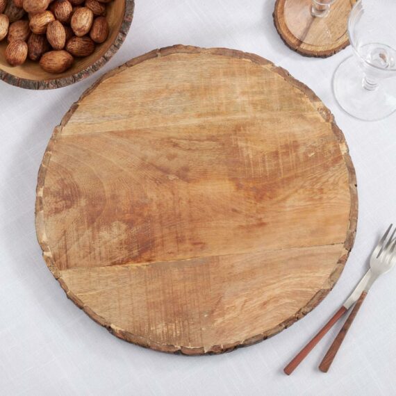 Bark Edge Wood Charger 13”