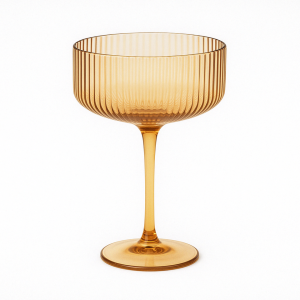 Malibu Amber - Ribbed Coupe Champagne Glass - 10 oz
