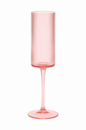 Malibu Blush - Ribbed Champagne Glass - 7 oz