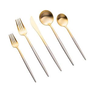 Vera - Brushed Gold Ombre and Silver Handle Set of 5