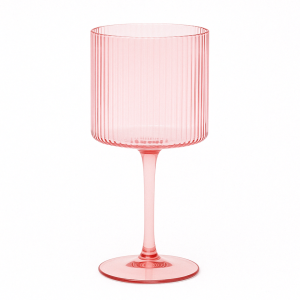 Malibu Blush - Ribbed Wine Glass - 17 oz
