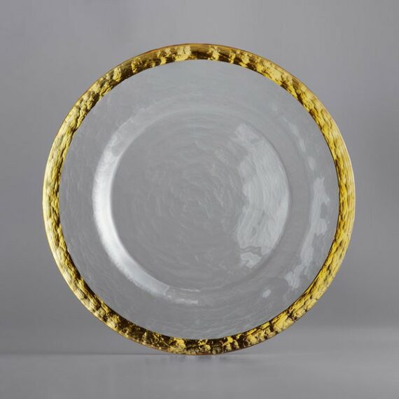 Gold Rim Glass Pattern Charger Plate 13"