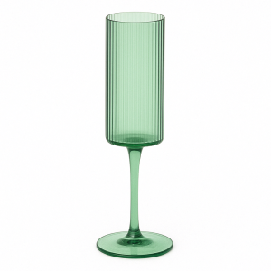Malibu Green - Ribbed Champagne Glass - 7 oz