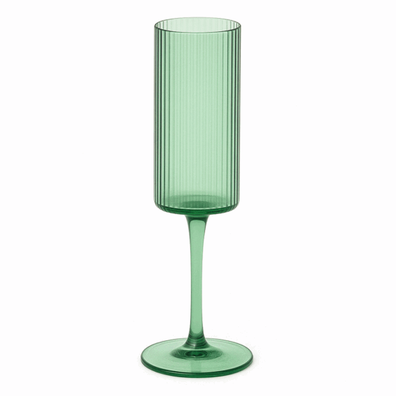 Malibu Green - Ribbed Champagne Glass - 7 oz