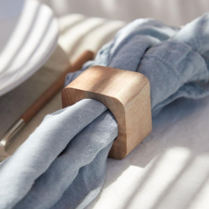 Square Wood Napkin Ring
