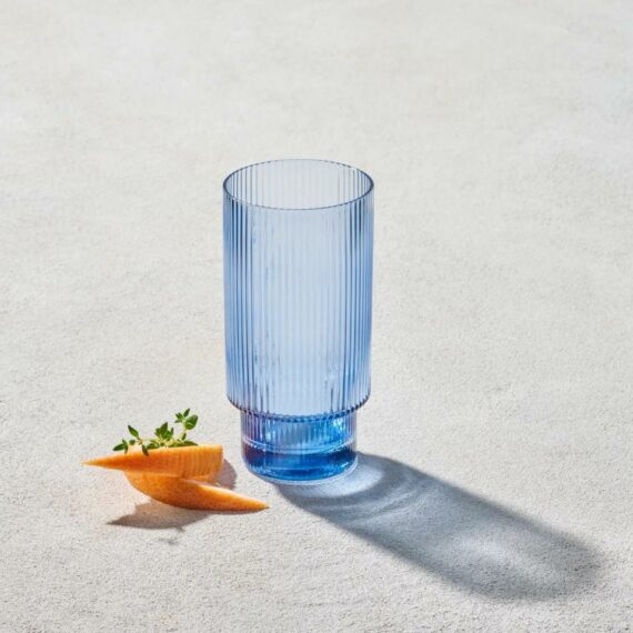 Malibu Blue - Ribbed Highball Glass - 13,5 oz