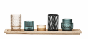 Tealight/Votive Holders with Tray, Set of 6