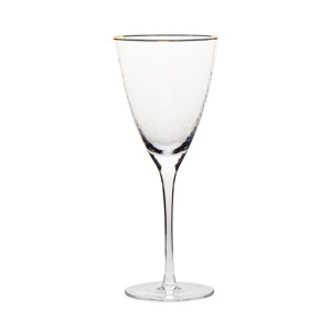 Gold Rim - Hammered Red Wine Glass, 13 Oz