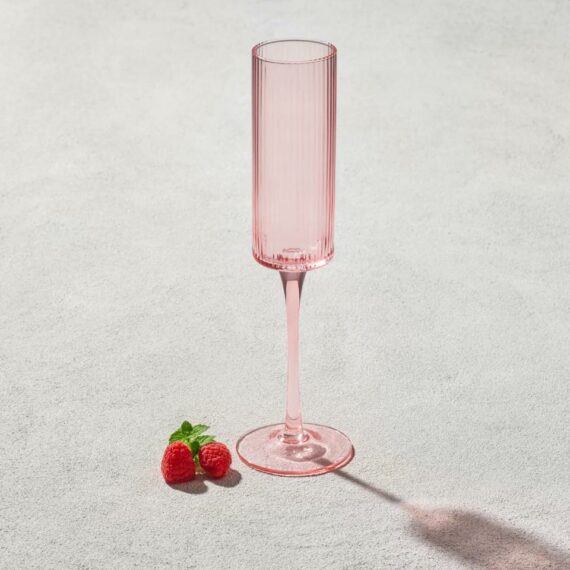 Malibu Blush - Ribbed Champagne Glass - 7 oz