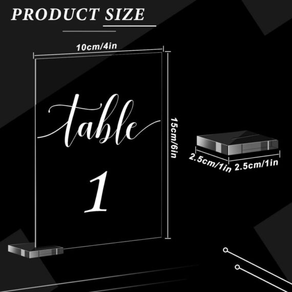 Clear Table Number Signs