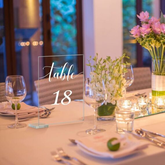 Clear Table Number Signs