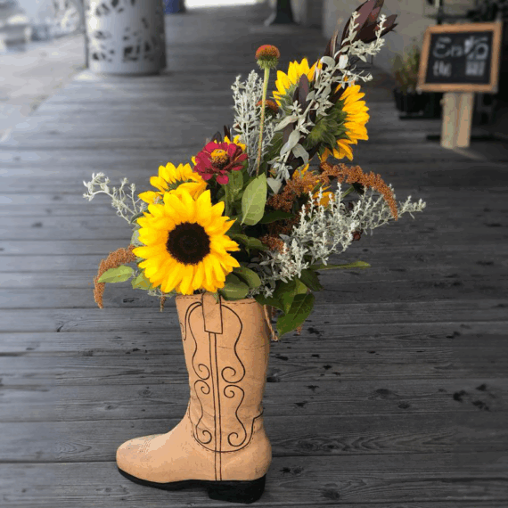 Cowboy Boot Vase