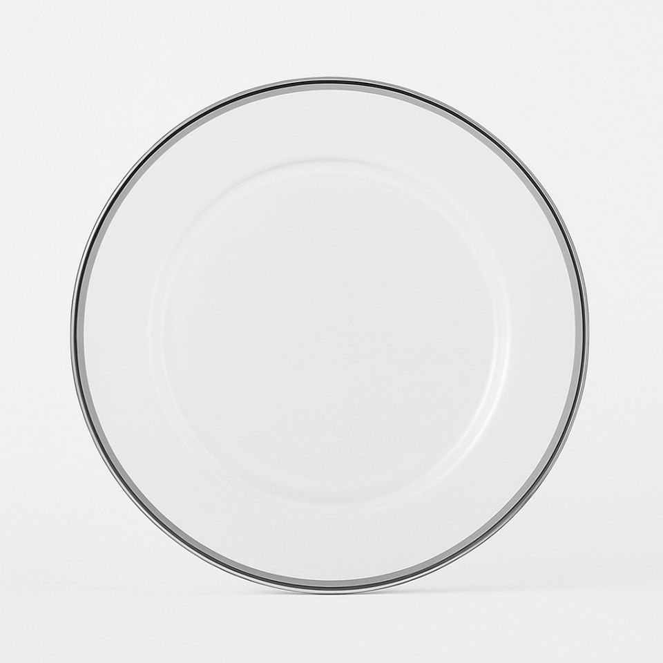 Silver Rim Glass Charger