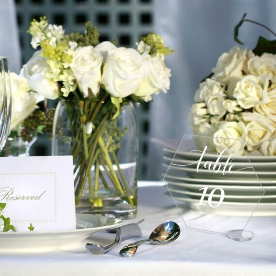Clear Table Number Signs