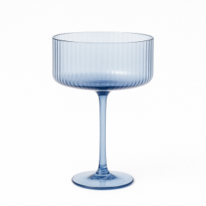 Malibu Blue - Ribbed Coupe Champagne Glass - 10 oz