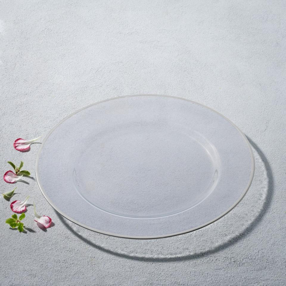 Silver Rim Glass Charger