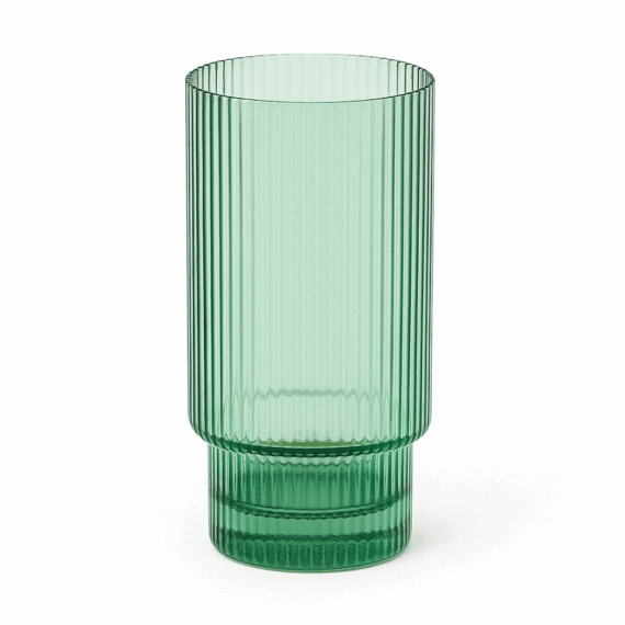 Malibu Green - Ribbed Highball Glass - 13,5 oz
