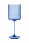 Malibu Blue - Ribbed Wine Glass - 17 oz