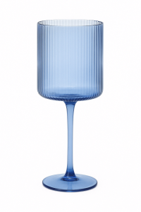 Malibu Blue - Ribbed Wine Glass - 17 oz