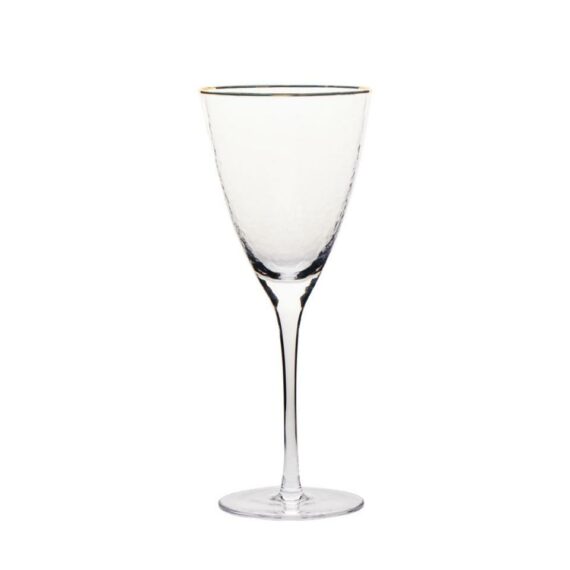Gold Rim - Hammered White Wine Glass 11.5 Oz