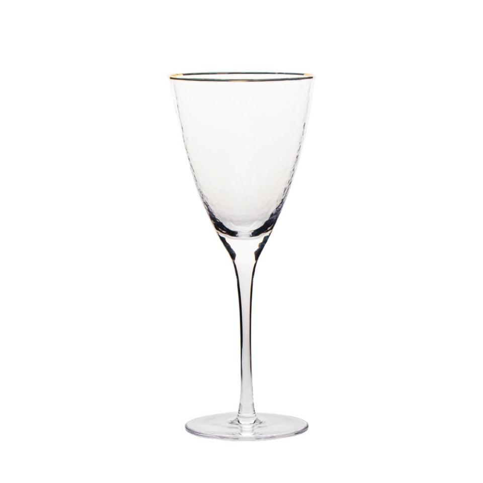 Gold Rim - Hammered White Wine Glass 11.5 Oz