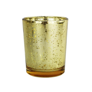 Rustic Gold Glass Votive Candle Holder