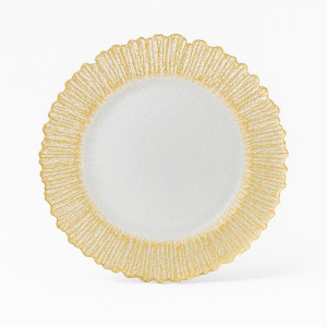 Vikko - Reef, Glass Charger with Folio Gold Rim, 13"