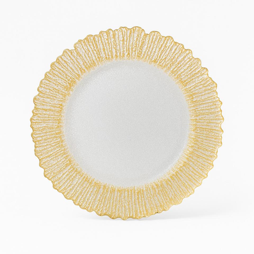 Vikko - Reef, Glass Charger with Folio Gold Rim, 13"