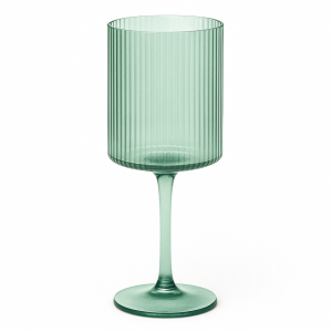 Malibu Green - Ribbed Wine Glass - 17 oz