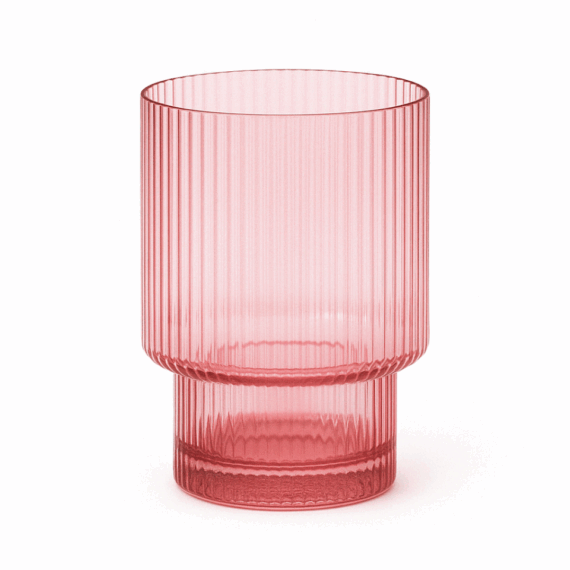 Malibu Blush - Ribbed Rocks Glass - 11 oz