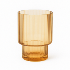 Malibu Amber - Ribbed Rocks Glass - 11 oz