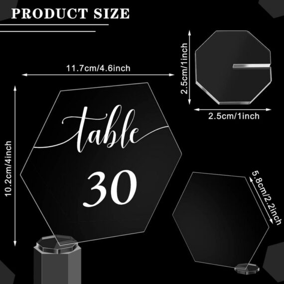Clear Table Number Signs