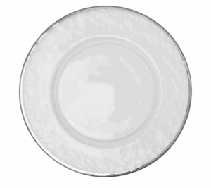 Silver Rim Glass Pattern Charger Plate 13"