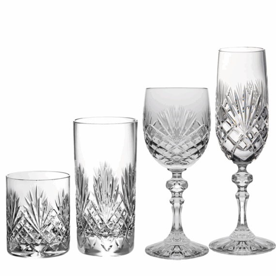 European Hand Cut Crystal - Wine Glass 6 oz