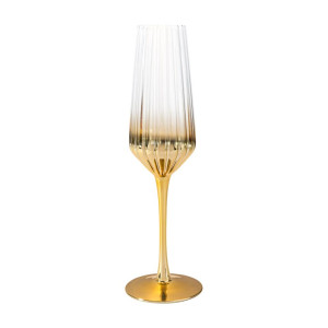 Elegant Gold - Champagne Flute Glass, 9 Oz