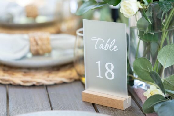 Frosted Table Number Signs